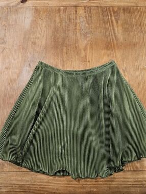 SHEIN Olive Green Pleated Skater Skirt